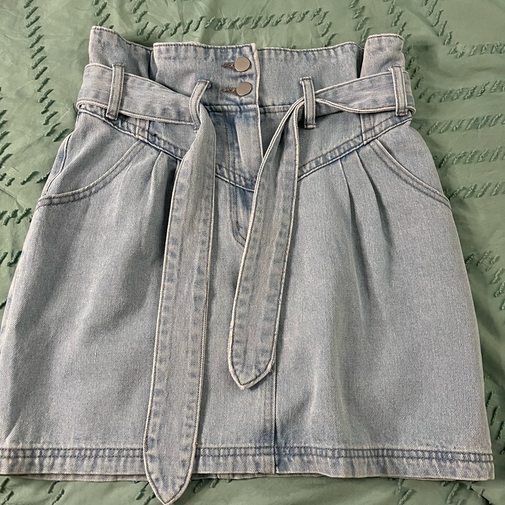 Paperbag Jean Skirt